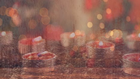 animación de abetos sobre velas en navidad