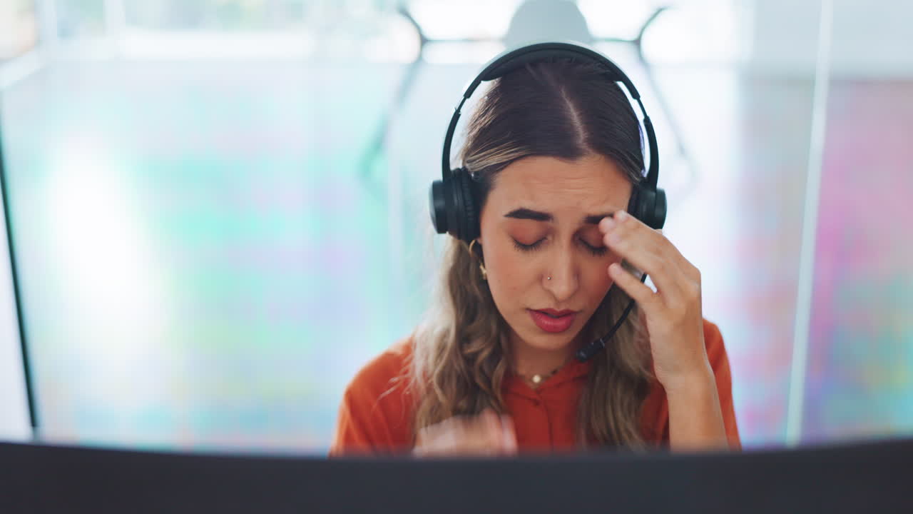 여성, 두통과 텔레마케팅 스트레스