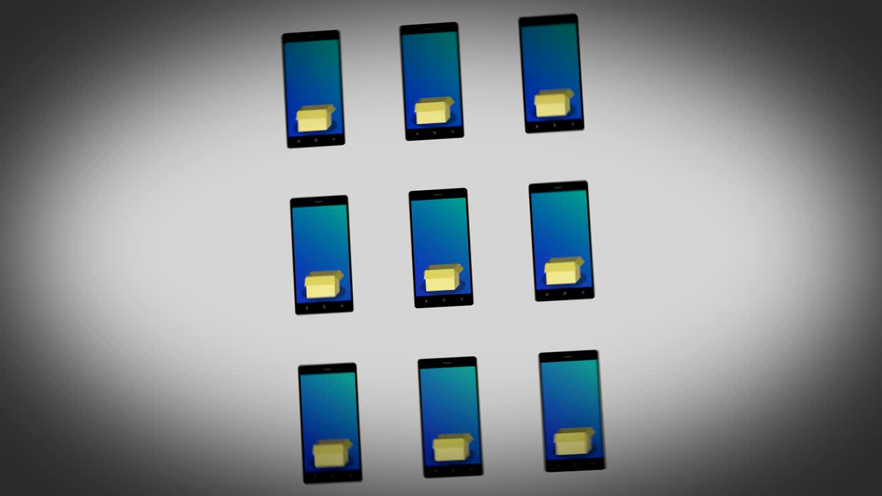 Stylish Phone send Mail, Newsletter,Social Media or viral Message into an inbox via hand touch Animation Loop 4K