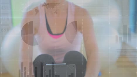 Animation-Von-Statistiken-über-Fitte-Frauen-Beim-Training