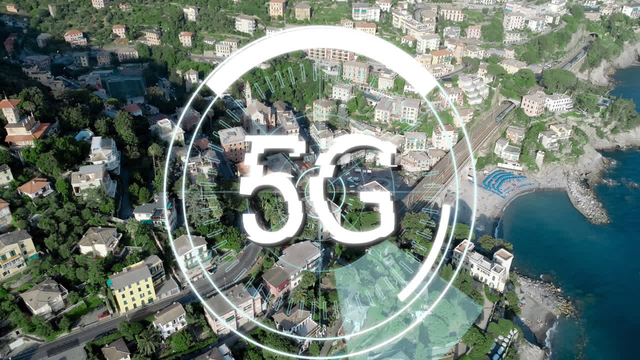 5g escrito en el medio de un círculo futurista 4k