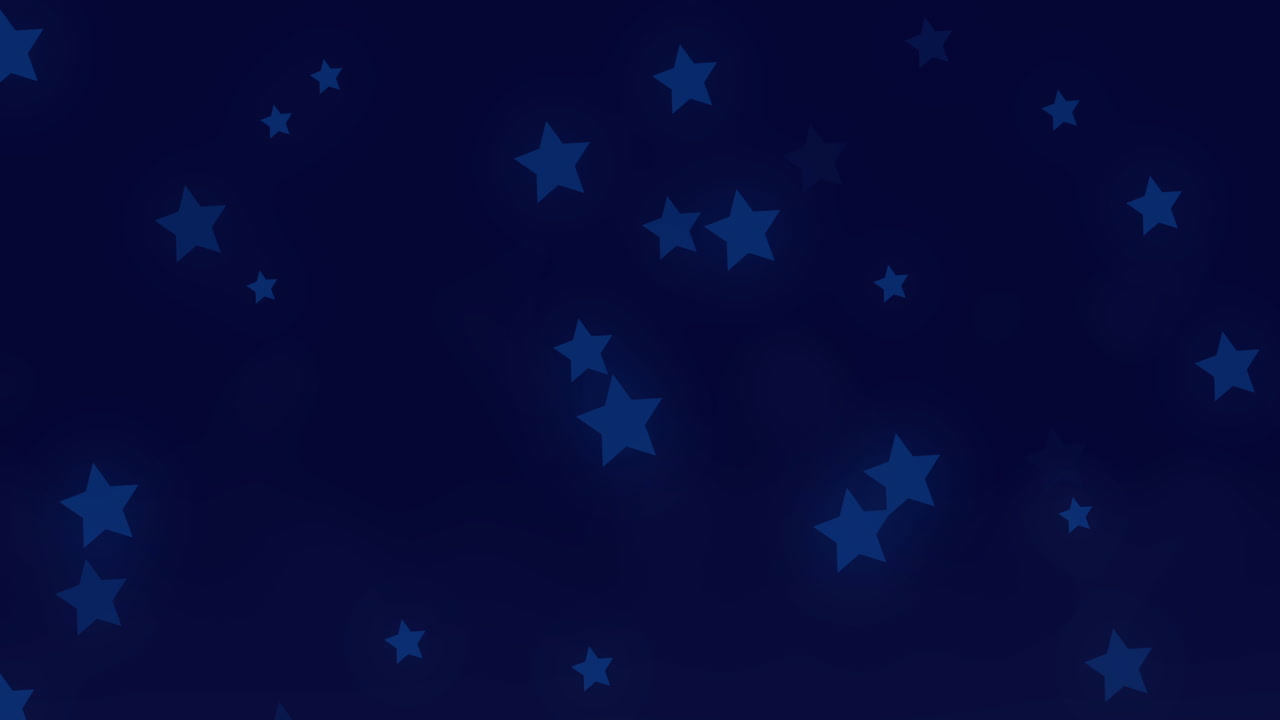 animación de estrellas azules brillantes que parpadean y se mueven en movimiento hipnótico sobre un fondo azul oscuro