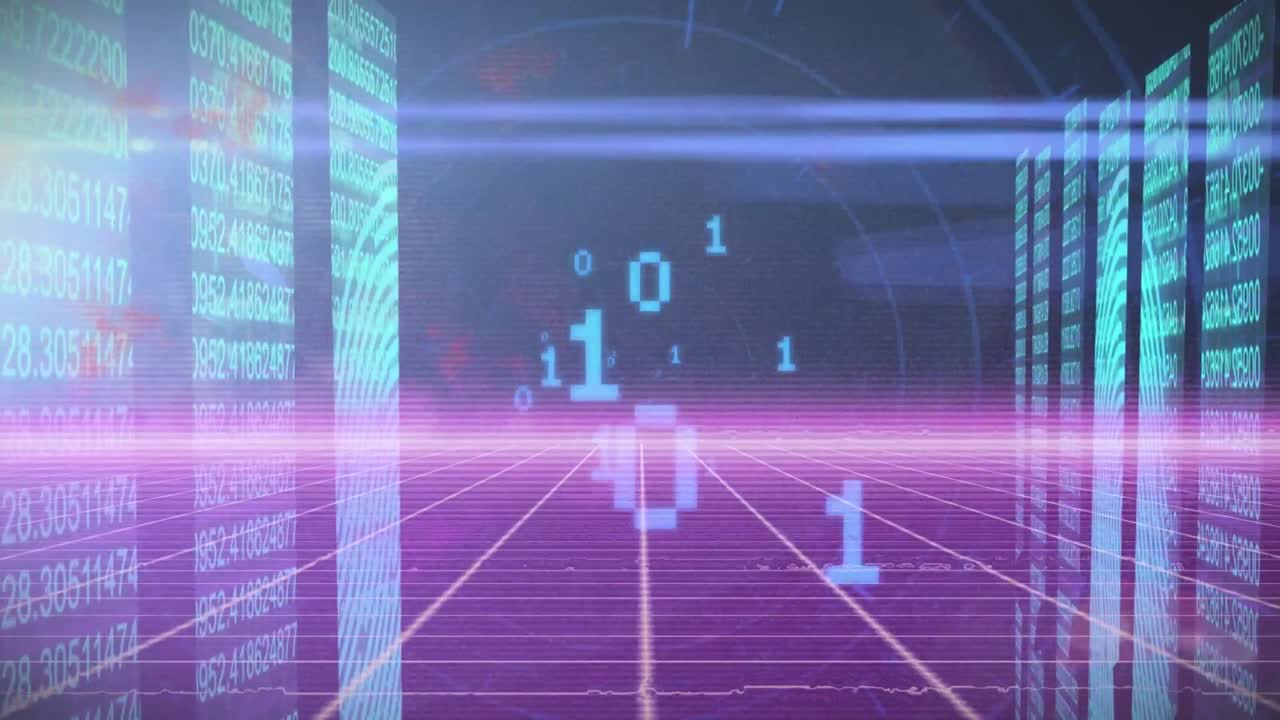 Animation of data processing over binary coding