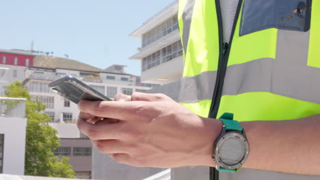 hands, smartphone and texting outdoor