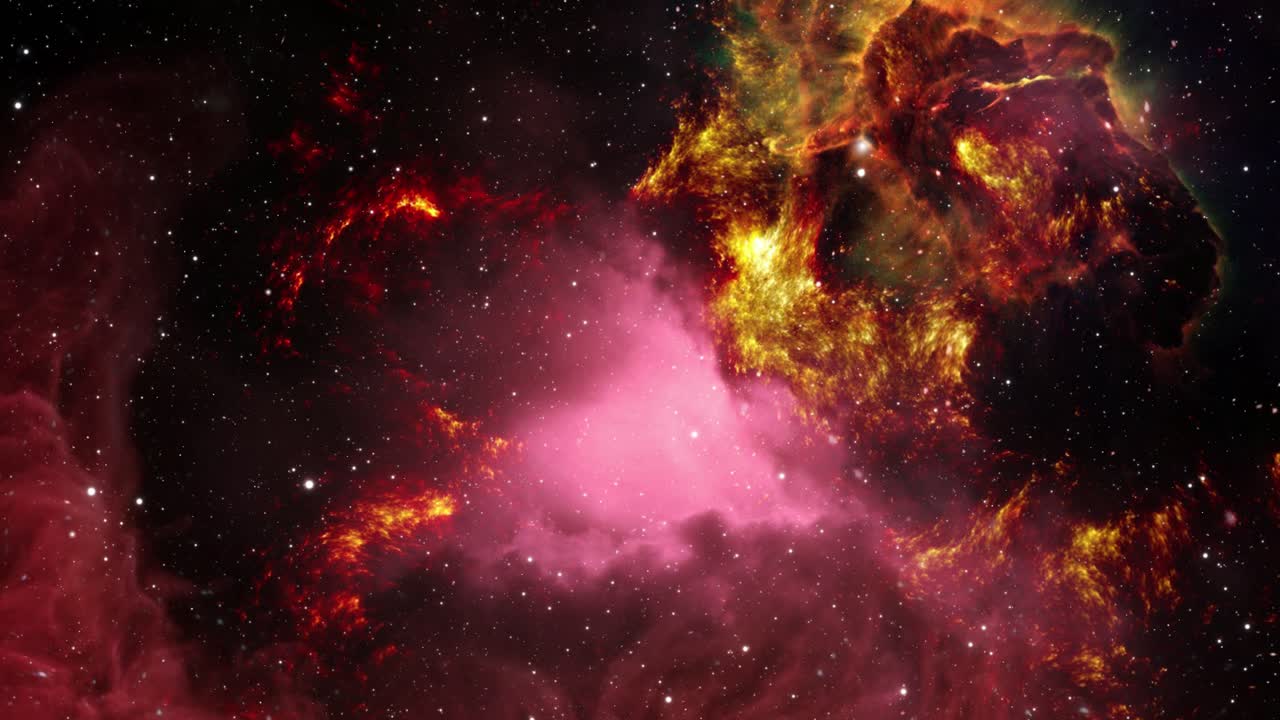 the beauty of the red Galaxy And Nebula in the 4K universe