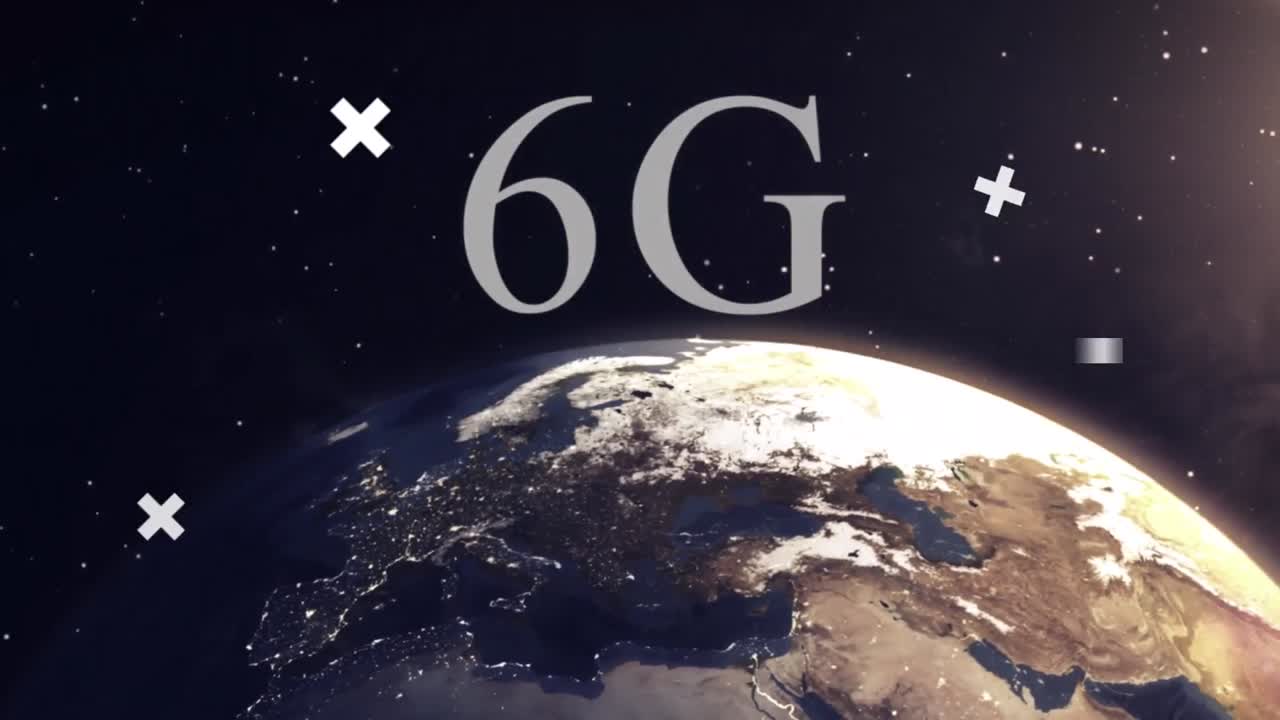 지구, 6g 및 공간에서 움직이는 선의 애니메이션