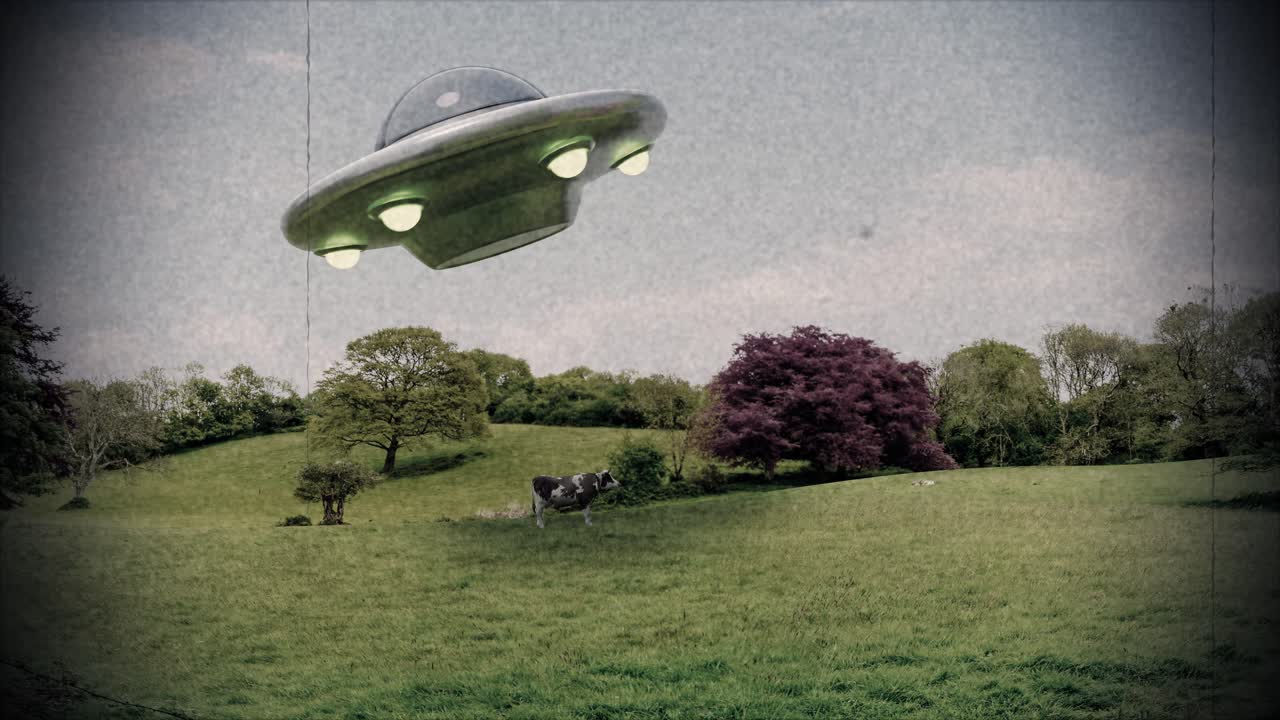 UFO alien abduction cow ufo unidentified flying object aliens close encounter 4k