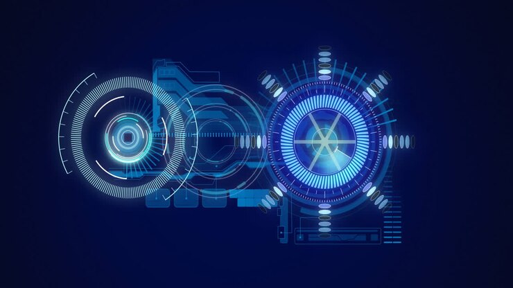 Animation of scopes scanning and data processing over digital screen