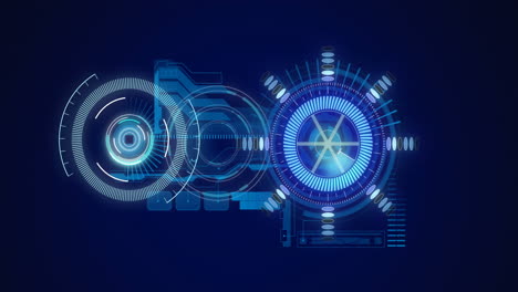 Animation of scopes scanning and data processing over digital screen