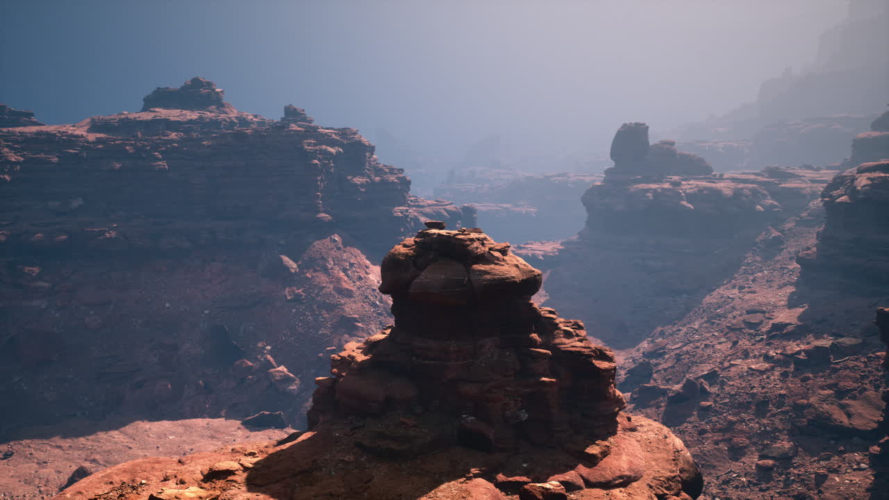 A majestic masterpiece emerging from the depths of the crimson gorge