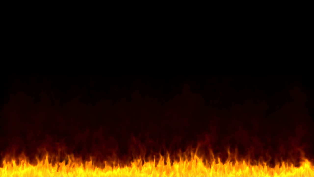 A line of flames on a black background.