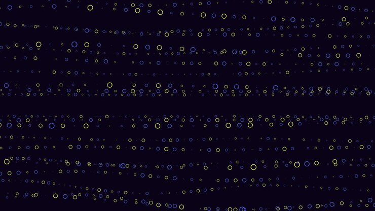 Colorful rings pattern in rows on dark space