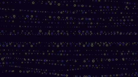 colorful rings pattern in rows on dark space