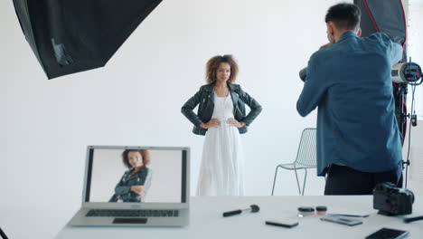 fashion photoshoot in a studio