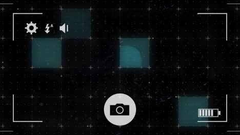 animation of video interface over shapes on black background