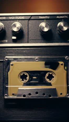 vintage cassette player and tape