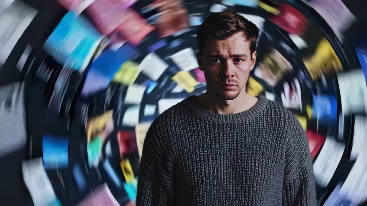 Man Experiencing Overwhelm and Disorientation