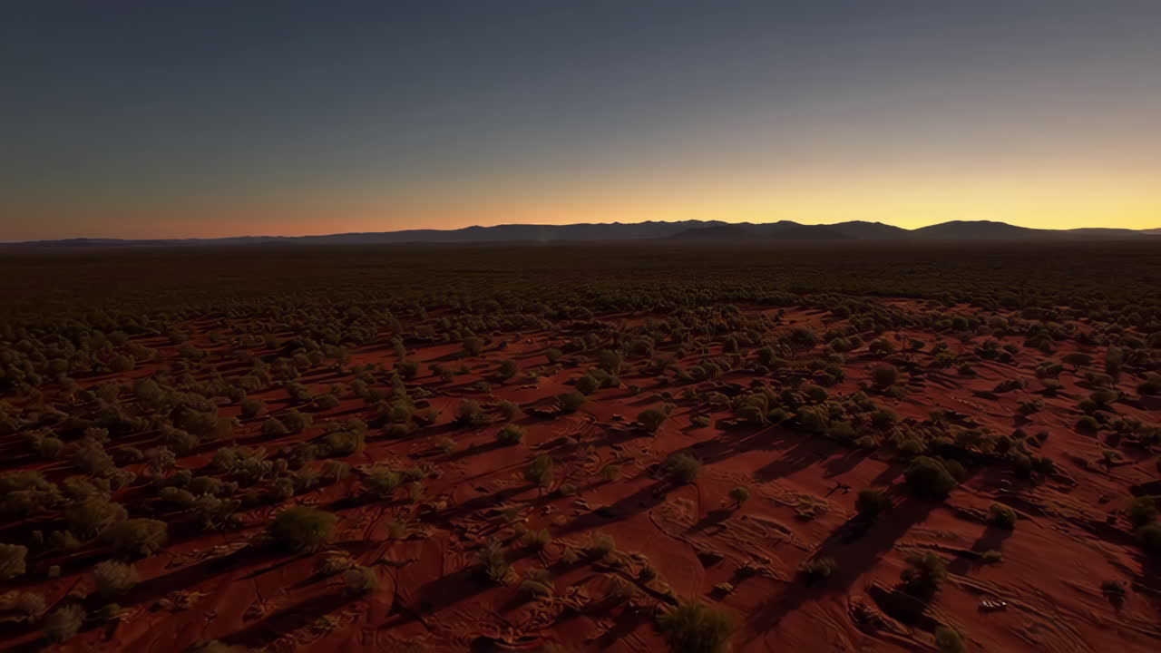 Sunrise over Red Desert Landscape