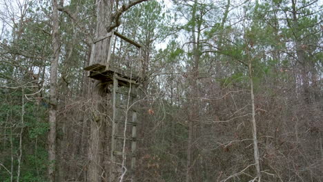 broken old wooden hunting stand