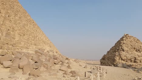 cordoned off pyramid of menkaure, giza pyramid complex, egypt