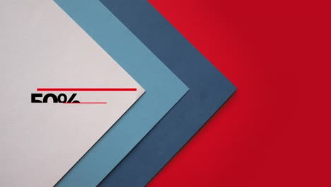 50% de descuento en oferta en oferta flecha gráfica roja