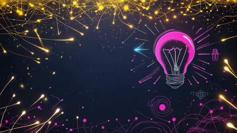 abstract light bulb idea concept with glowing particles