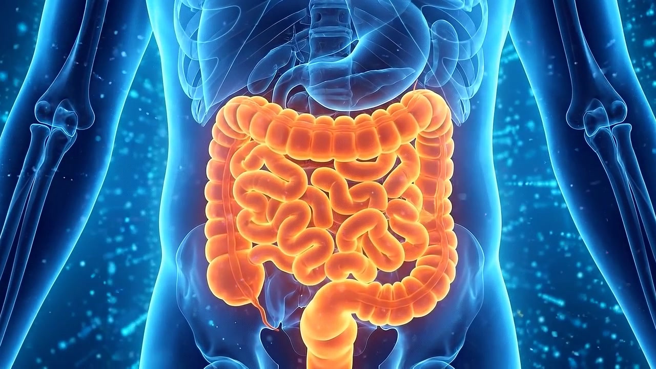 Animazione medica 3D dell'anatomia del sistema digestivo umano