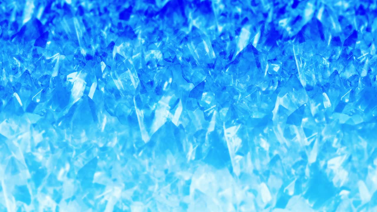빙산의 가까운 시야. 추상적인 겨울 얼음 배경. 얼음 조각. 차가운 눈. 밝은 파란색. 부서진 얼음의 3d 애니메이션. 루프 애니메이션.