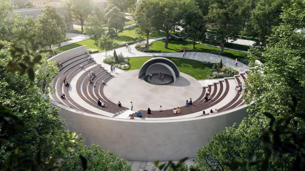 Outdoor Amphitheater in a Green Park Setting