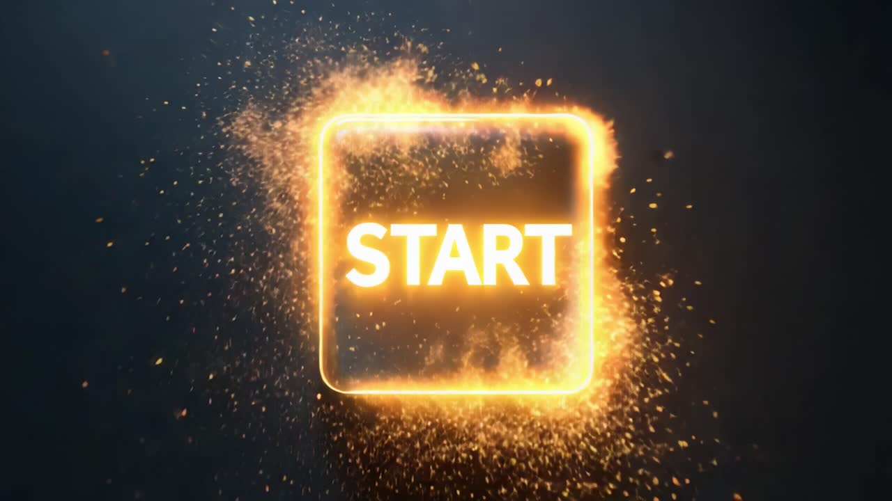 Illuminated Start Button: A Dynamic Transition to Ignite New Possibilities and Initiate Actions with Energizing Visual Effects and a Captivating Glow in a Minimalist Setting