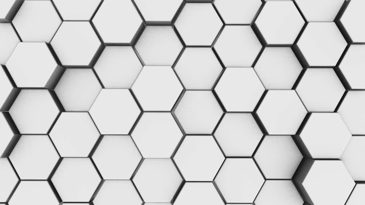 fondo de geometría hexagonal blanco abstracto. representación 3d de primitivas simples con seis ángulos en el frente