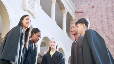 campus, studenten und feier mit leistung