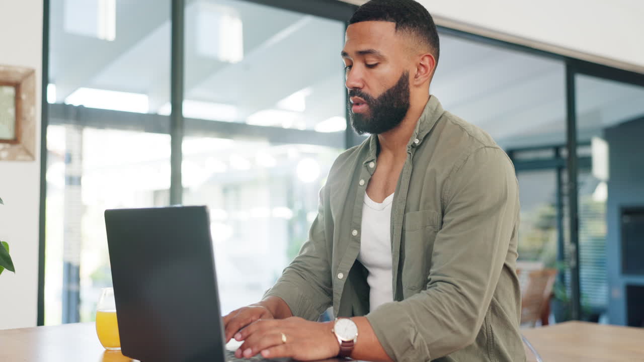 Stressed Man Working From Home
