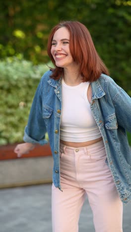 happy young woman outdoors