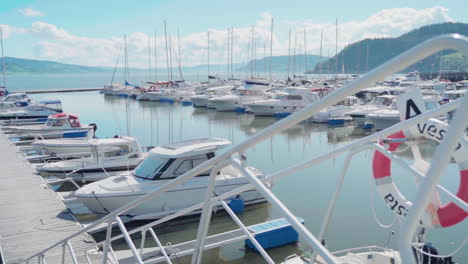 on the docks, with boats