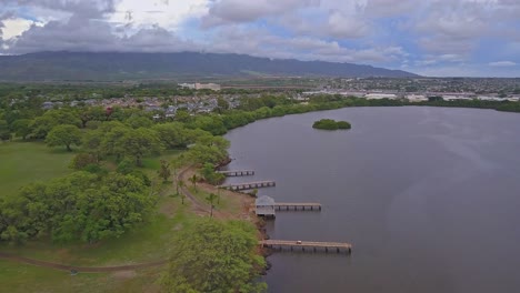 aerial view of kapapapuhi point park in west loch oahu on a sunny day