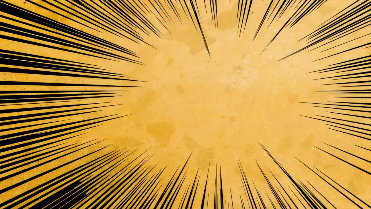Playing yellow burst brightening expanding on tan paper black rays and left smudge for emphasis