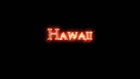 hawaii written with fire. loop