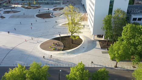 vienybes square, a newly refurbished public area in the heart of kaunas