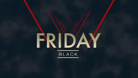 black friday text with red awards lines in sky