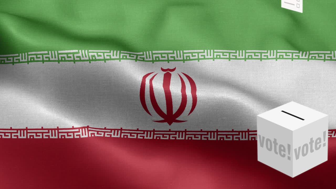 이란을 위한 투표용지 선택 - 발 앞에 있는 투표용지 - 선거 - 투표 - 이란의 발 - 이란 발 높은 세부 사항 - 국가 발 이란 파동 패턴 루프 가능한 요소 - 직물 질감과 끝없는 루프