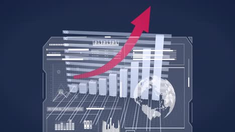 Animación-Del-Procesamiento-De-Datos-Sobre-Fondo-Azul