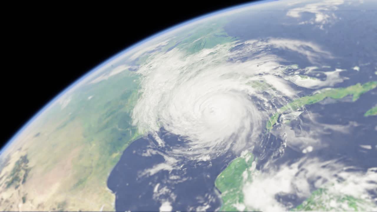 Hurricane over the southern USA. Elements furnished by NASA