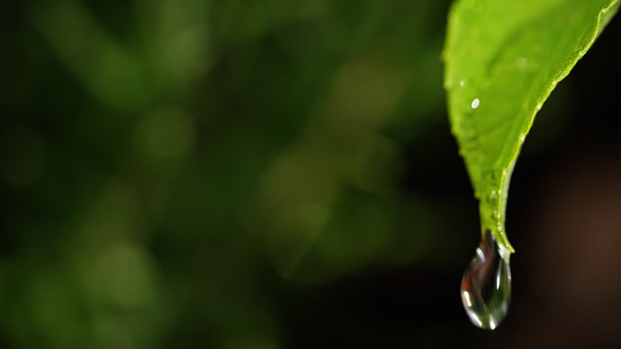 gotas de agua en una hoja