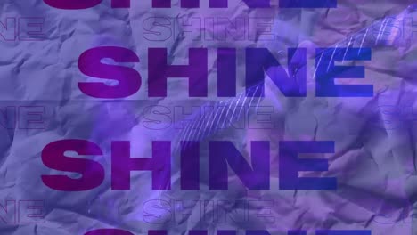 animation of shine text in purple, over midsection of person playing guitar