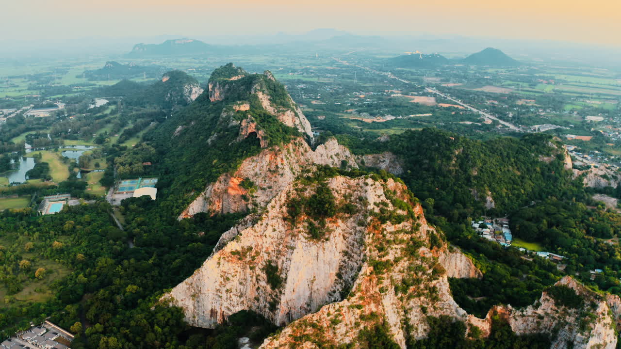 Aerial View of Mountains and Valley Landscape