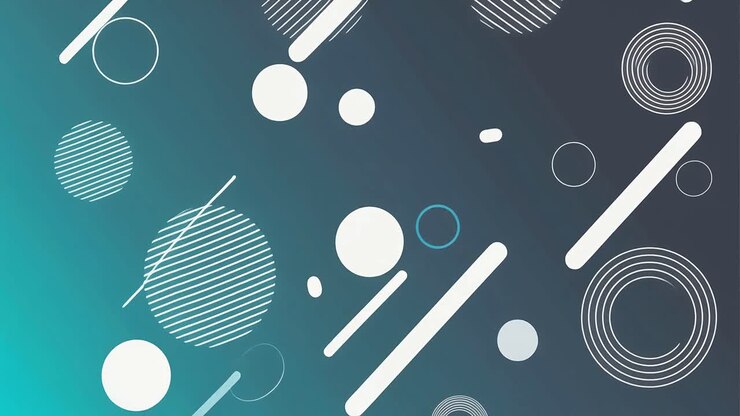 Abstract Geometric Shapes Moving on Gradient Background