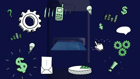 animación de iconos en teléfonos inteligentes y tarjetas de crédito