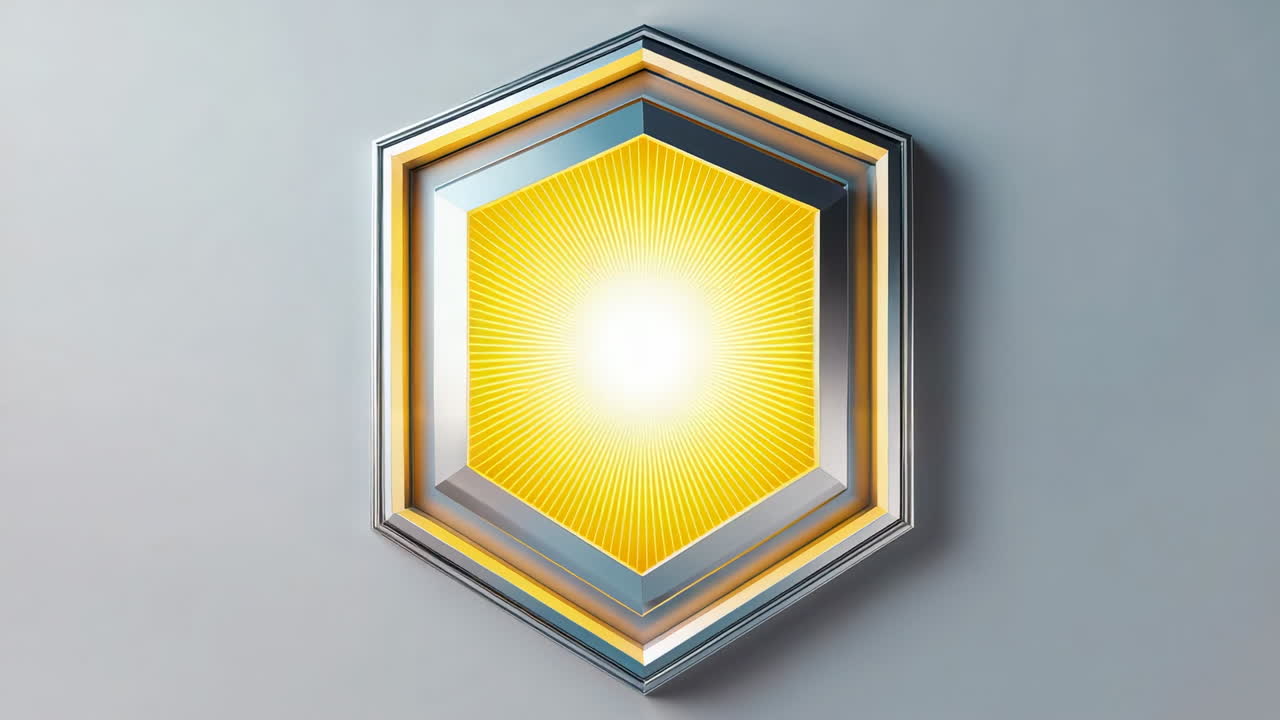 Abstract Glowing Hexagon Emblem