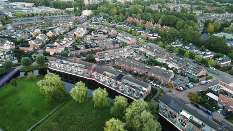 aerial of a peaceful and green suburban neighborhood